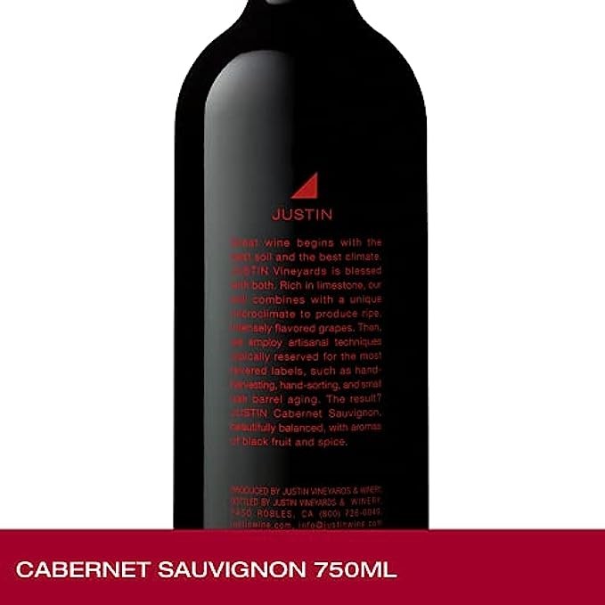 JUSTIN Cabernet Sauvignon Red Wine, 750mL