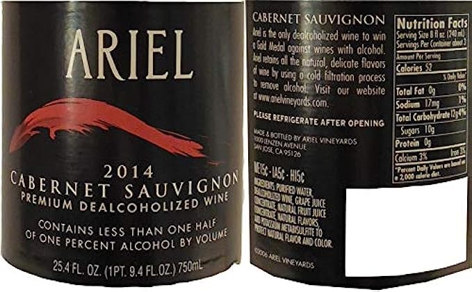 Ariel Cabernet Sauvignon Wine 750ML 2 PACK Alcohol Removed Dealcoholized 25.4 oz Red Oak Aged
