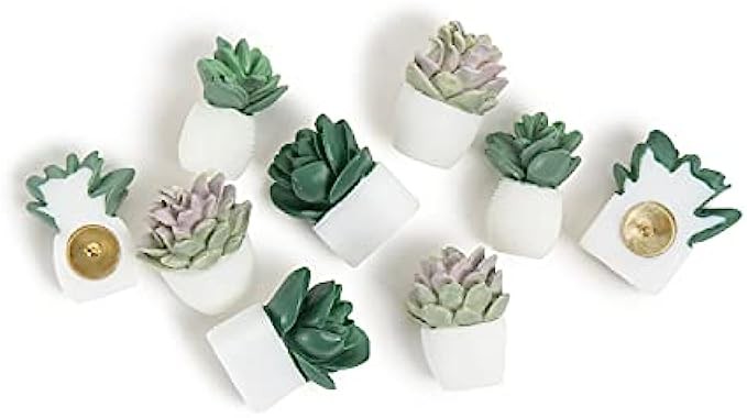 U Brands Succulent Push Pins Set, Office Supplies, Three Assorted Styles, 9 Count
